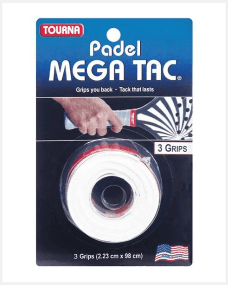 Tourna overgrips Mega Tac Wit 3 stuks