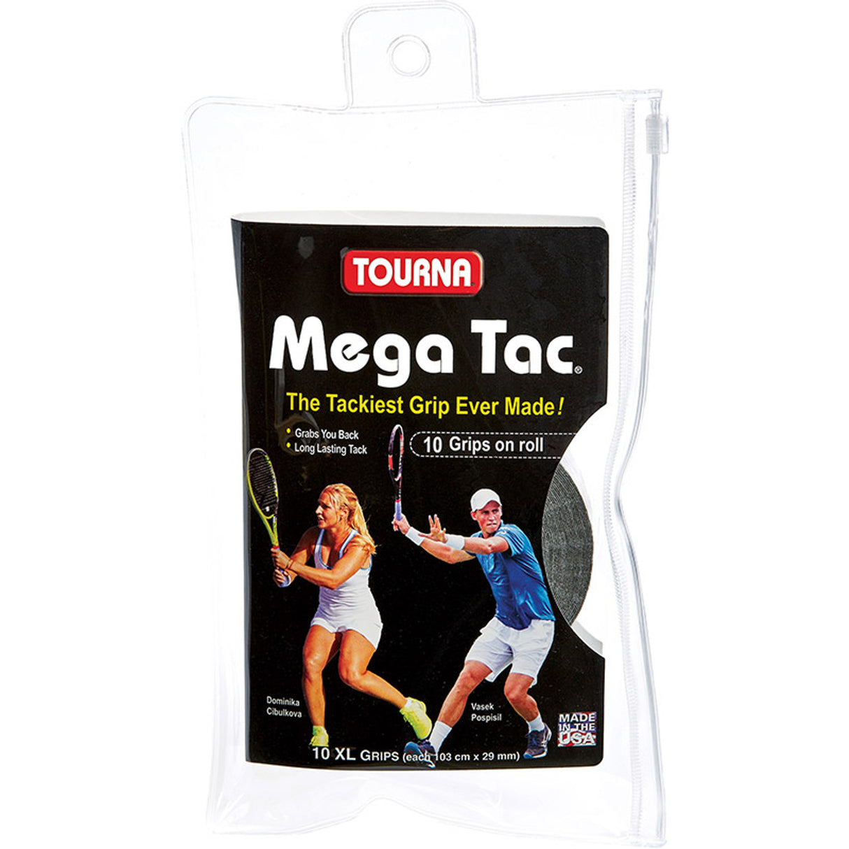 Tourna Overgrips Mega Tac Schwarz (10 Stück)